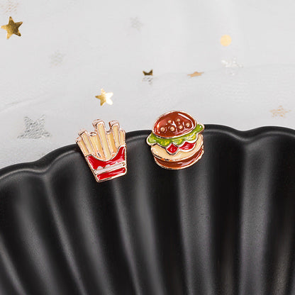 Small Ear Creative Poached Egg Animal Fruit Earrings