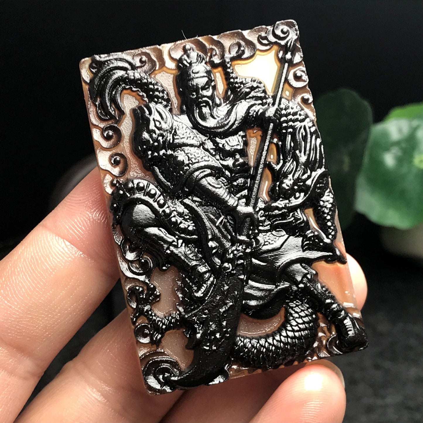 Horn Natural Cavel Carved Buddha Tranquility And Bracelets