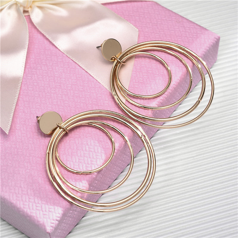 Women's Round Circle Fashion Popular Personalized Exaggerated Earrings