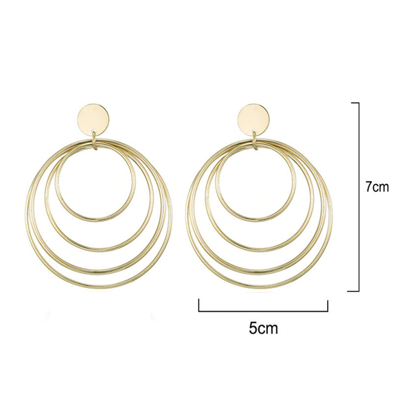 Women's Round Circle Fashion Popular Personalized Exaggerated Earrings