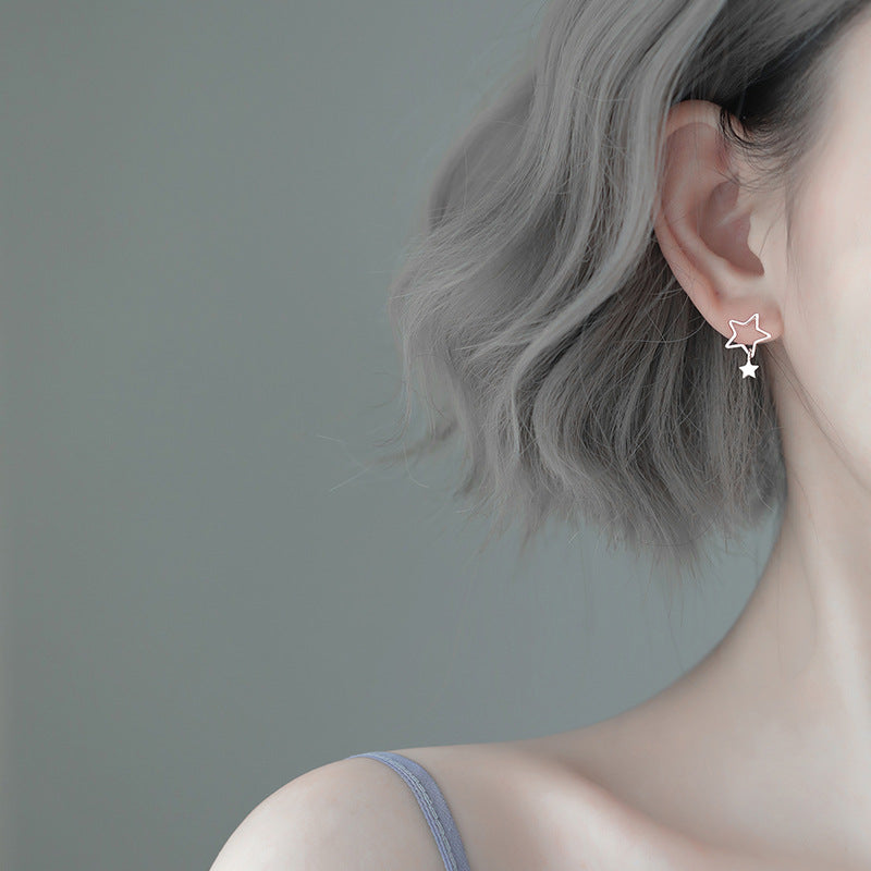 Hollow Stars Female Mori Artistic Five-pointed Star Earrings