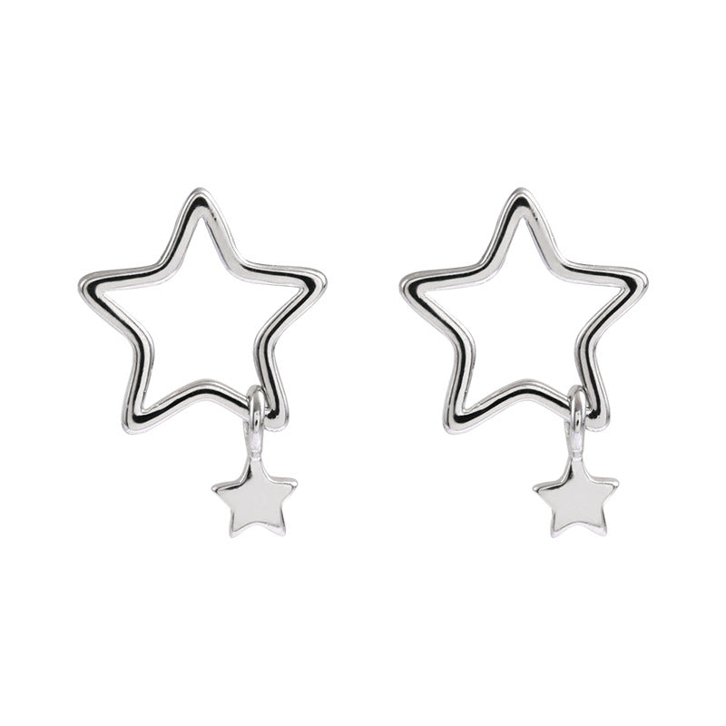 Hollow Stars Female Mori Artistic Five-pointed Star Earrings