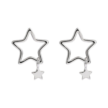 Hollow Stars Female Mori Artistic Five-pointed Star Earrings