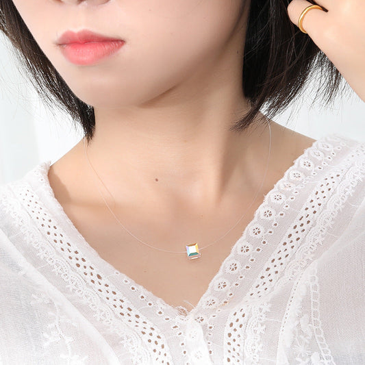Sier Transparent Fish Line Shell Pearls Necklaces