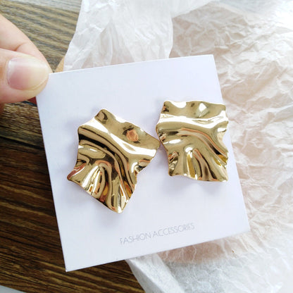 Needle Geometric Metal Quality Creative Irregular Earrings