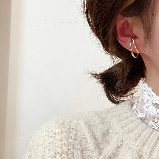 Women's Cold Style Simple Temperamental Metal Ear Earrings