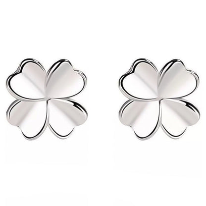 Women's Glossy Four Leaf Clover Ear Graceful Earrings