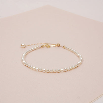 Women's Mini Small Pearl Slim Gilded Sweet And Bracelets
