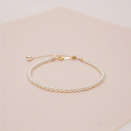 Women's Mini Small Pearl Slim Gilded Sweet And Bracelets
