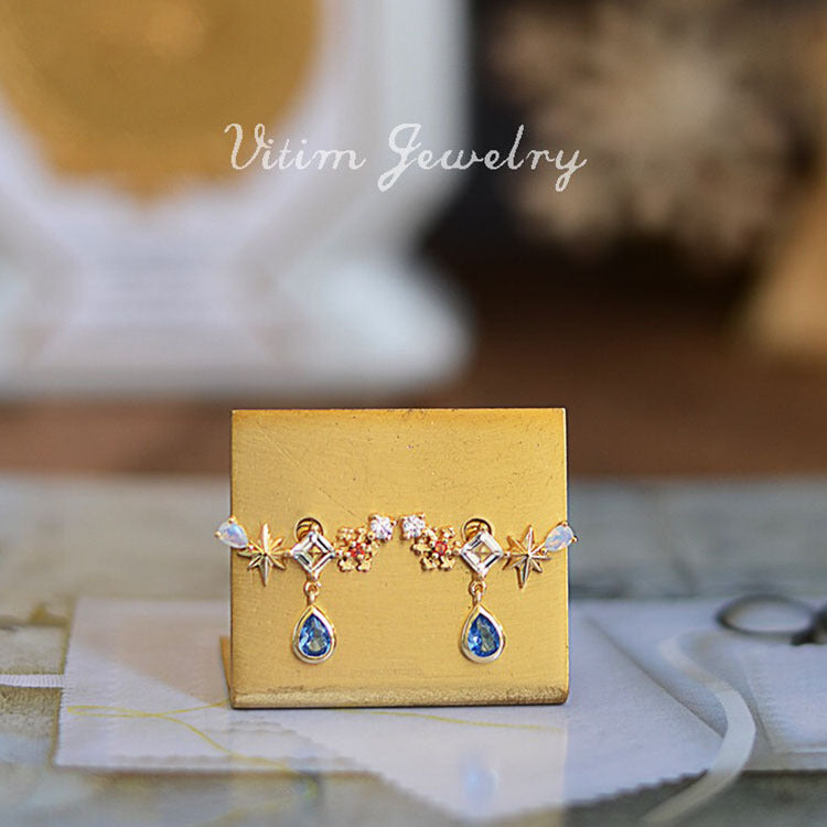 Dream Ear Amusement Park Series Blue Water Earrings