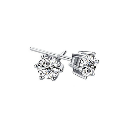 Sterling Sier Korean Style Refined Rhinestone Earrings