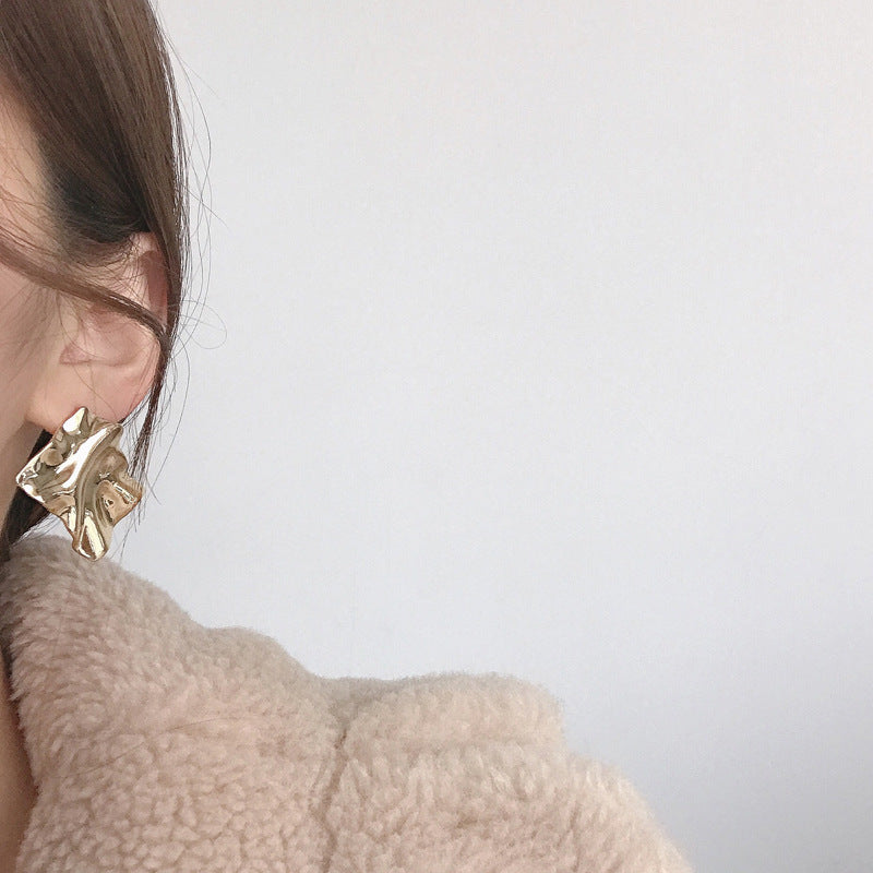 Needle Geometric Metal Quality Creative Irregular Earrings