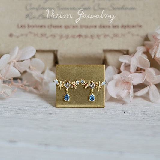 Dream Ear Amusement Park Series Blue Water Earrings
