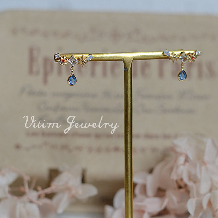 Dream Ear Amusement Park Series Blue Water Earrings