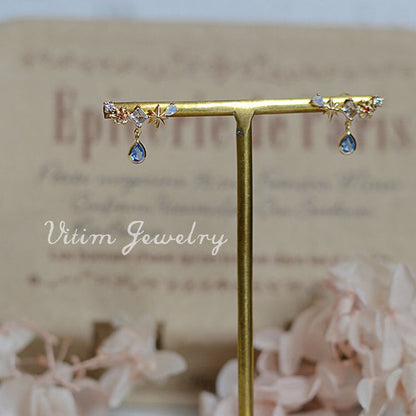 Dream Ear Amusement Park Series Blue Water Earrings