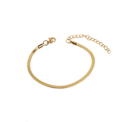 Real Gold Stainless Steel Flat Snake Bones Bracelets