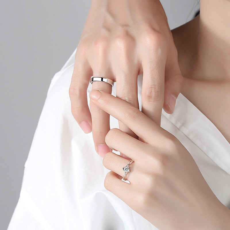 Women's & Men's & Sterling Sier Pairs Of Fashion Rings