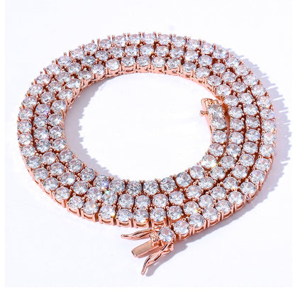 Men's Hip Hop Tennis Chain Single Row Necklaces