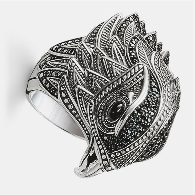 Men's Eagle Personality Retro Fashion Creative Distressed Thai Rings