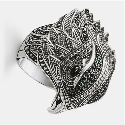 Men's Eagle Personality Retro Fashion Creative Distressed Thai Rings