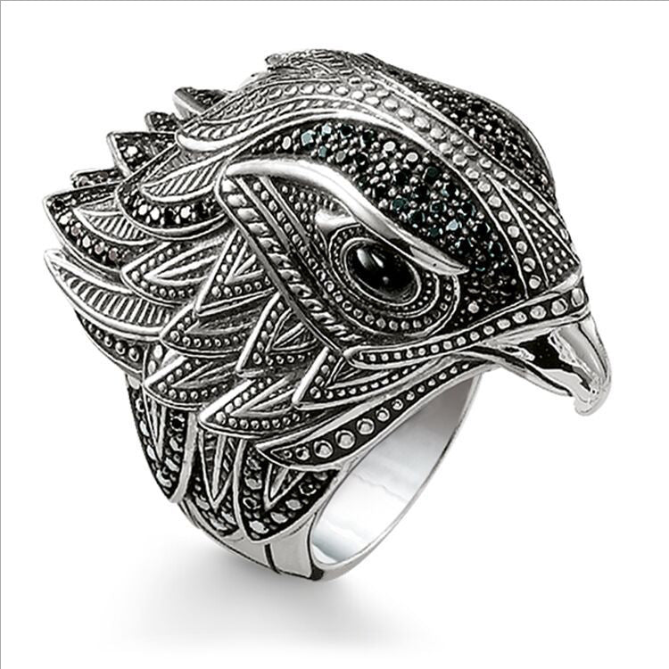 Men's Eagle Personality Retro Fashion Creative Distressed Thai Rings