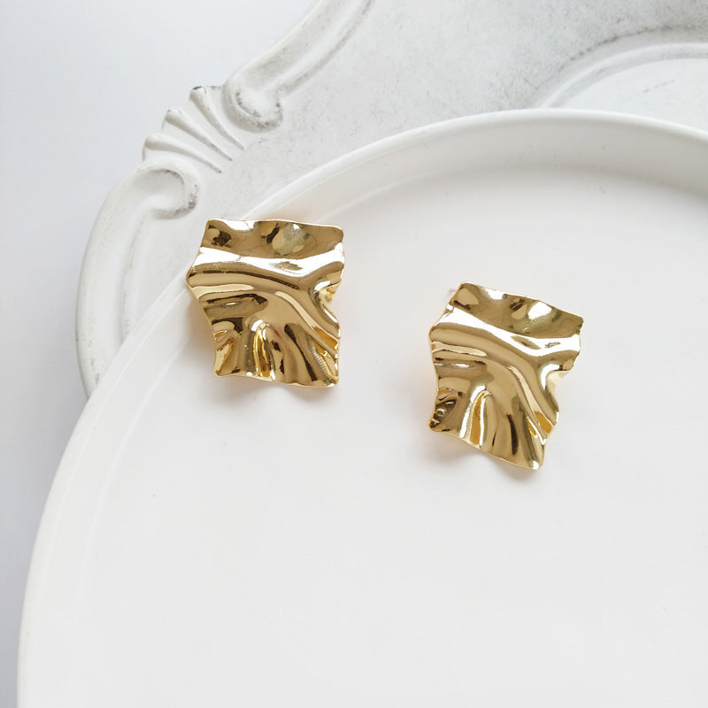 Needle Geometric Metal Quality Creative Irregular Earrings