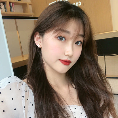 Women's Mori Style Fresh Flower Short Cat Earrings