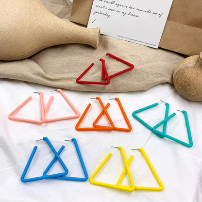 Women's Exaggerated Triangle Rubber Paint Good Texture Earrings