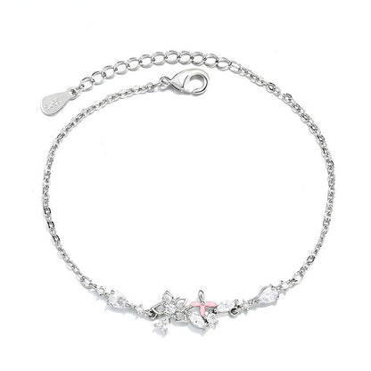 Simple Sweet Fresh Leaf Shaped Girlfriends Pink Bracelets