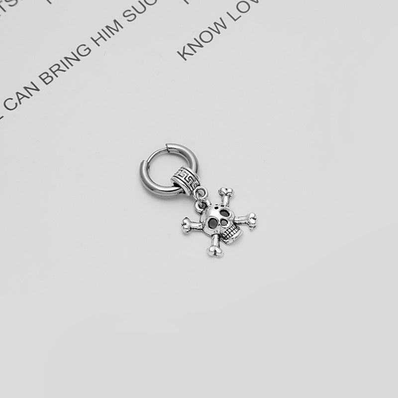 Chain Tassel Hip Hop Punk Skull Earrings