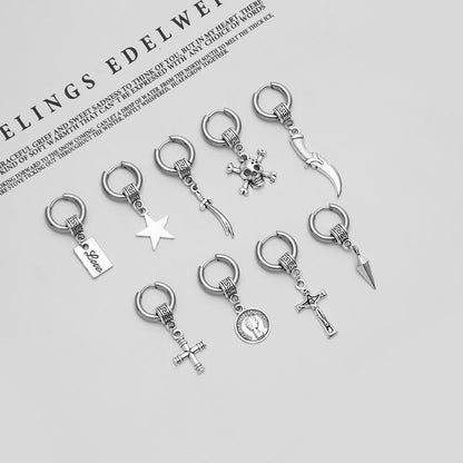 Chain Tassel Hip Hop Punk Skull Earrings