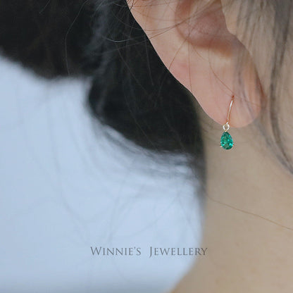 Sterling Sier Gold Plated Emerald Zircon Earrings