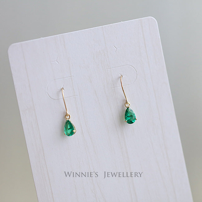 Sterling Sier Gold Plated Emerald Zircon Earrings