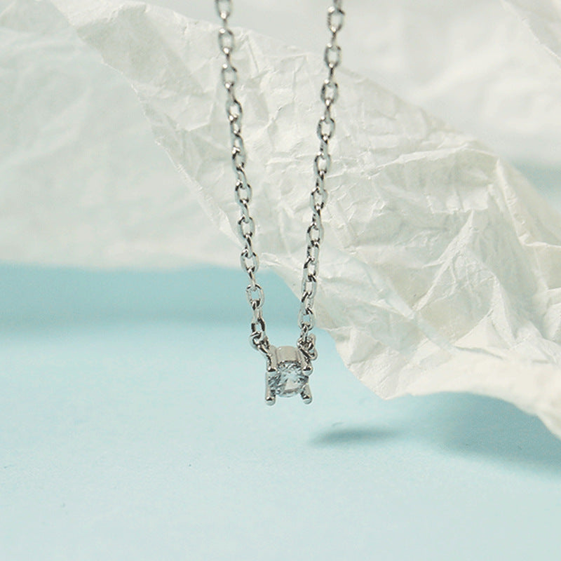 Clavicle Chain Single Diamond Zircon Temperament Necklaces