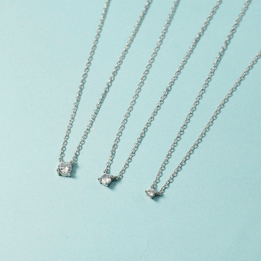 Clavicle Chain Single Diamond Zircon Temperament Necklaces