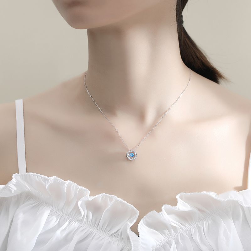 Women's Sterling Sier Simple Cold Style Rose Necklaces