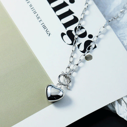 Three-dimensional Heart Shape Clavicle Female Versatile Simple Necklaces