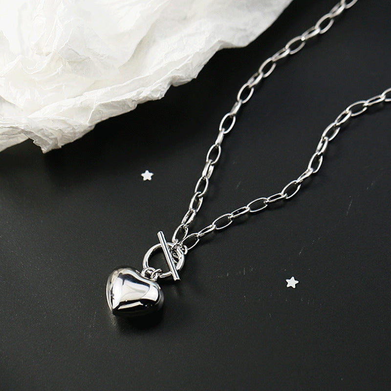 Three-dimensional Heart Shape Clavicle Female Versatile Simple Necklaces
