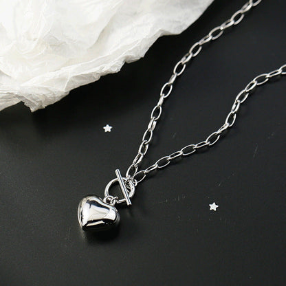 Three-dimensional Heart Shape Clavicle Female Versatile Simple Necklaces