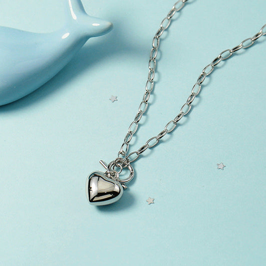 Three-dimensional Heart Shape Clavicle Female Versatile Simple Necklaces