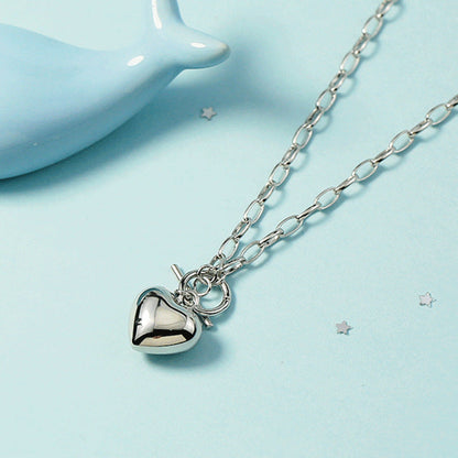 Three-dimensional Heart Shape Clavicle Female Versatile Simple Necklaces
