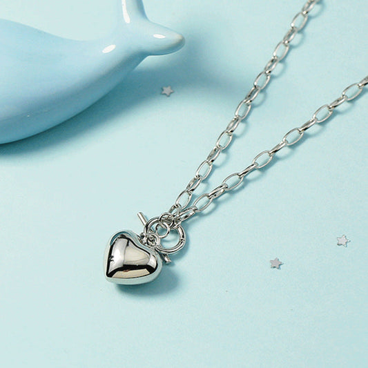 Three-dimensional Heart Shape Clavicle Female Versatile Simple Necklaces