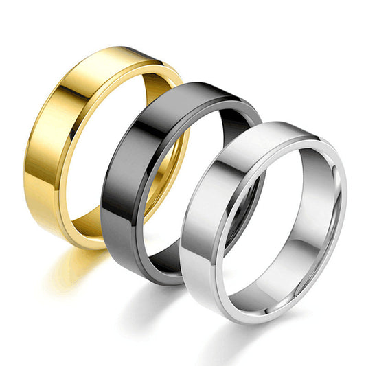 Men's Titanium Steel Glossy Couple 2 Yuan Rings