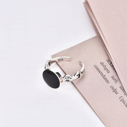 Korean Coin Portrait Cold Style Round Rings