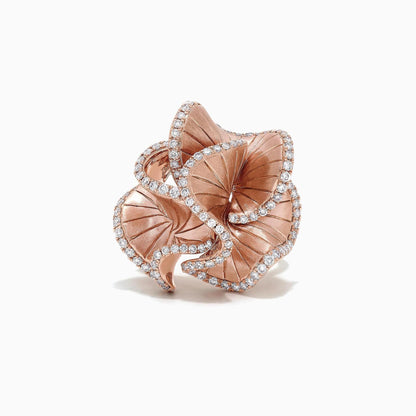 Inlaid Zircon Three-dimensional Camellia Creative Rose Rings