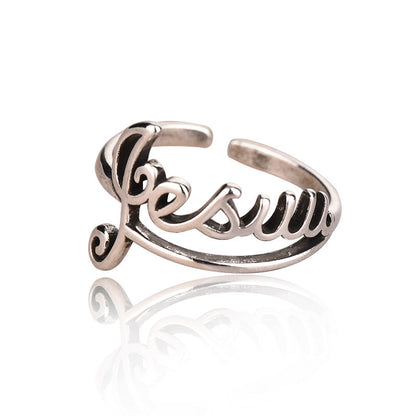 Retro Alphabet Cold Female Distressed Fashion Rings