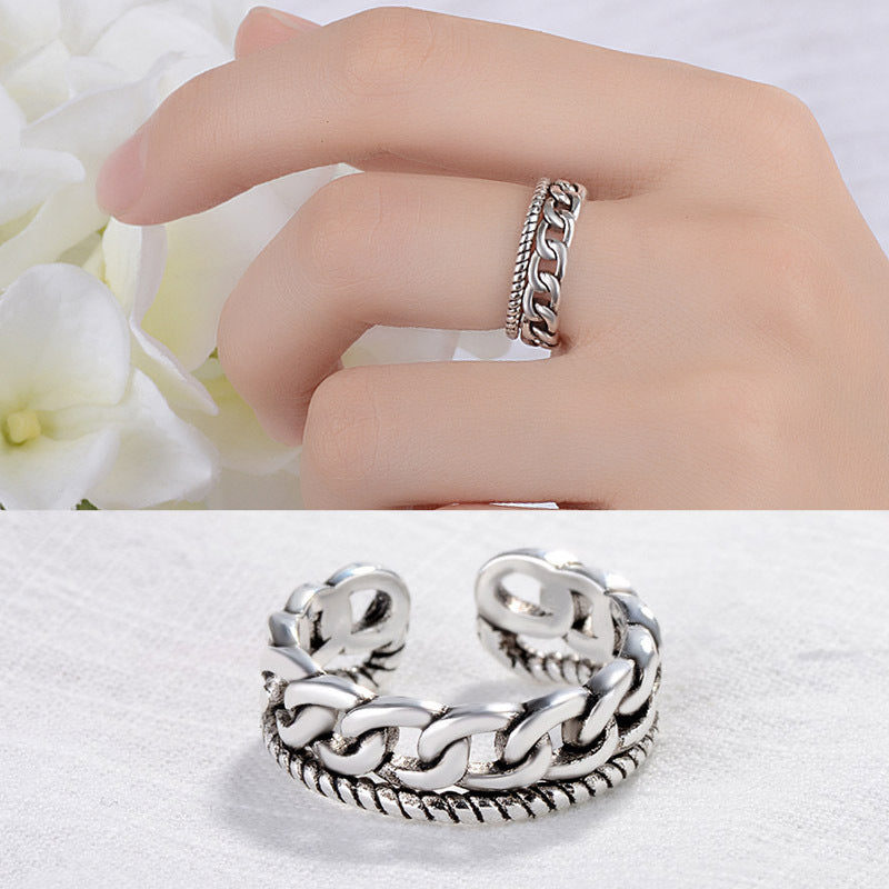 Chic And Unique Simple Chain Adjustable Rings