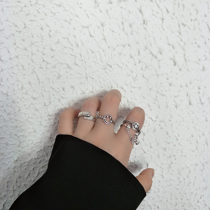 Smiley Hemp Rope Open Minimalist Creative Rings