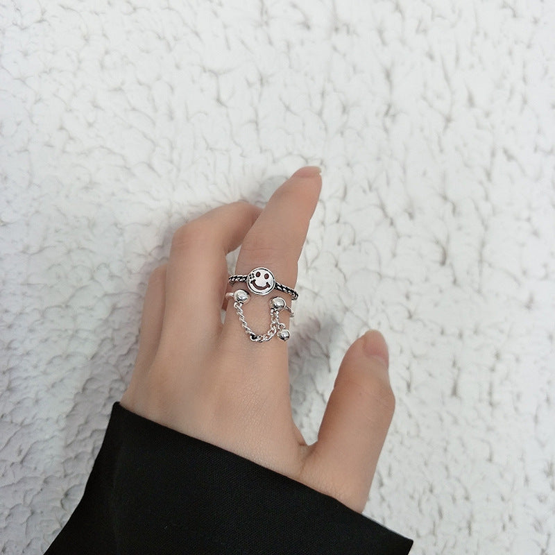 Smiley Hemp Rope Open Minimalist Creative Rings