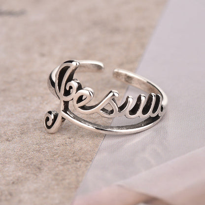 Retro Alphabet Cold Female Distressed Fashion Rings
